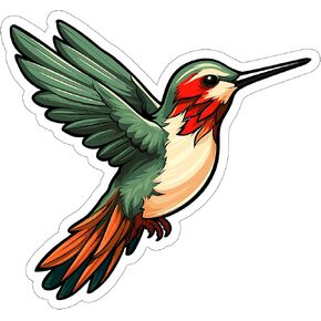 Hummingbird Sticker Decal Vinyl Small Waterproof for Water Bottle Mug Passport Book Scrapbook Notebook Laptop Tumbler Skateboard Computer Phone Size Funny Gift Car Stickers