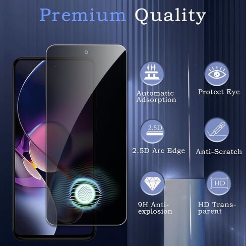 [2 + 2] واقي شاشة الخصوصية لـ Motorola Moto G stylus 2024 ، 2* فيلم زجاجي مضاد للتجسس + 2* حامي عدسة الكاميرا ، صلابة 9H ، حماية حافة الترقية ، التثبيت السهل ، الفقاعة الحرة in Kuwait