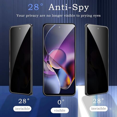 [2 + 2] واقي شاشة الخصوصية لـ Motorola Moto G stylus 2024 ، 2* فيلم زجاجي مضاد للتجسس + 2* حامي عدسة الكاميرا ، صلابة 9H ، حماية حافة الترقية ، التثبيت السهل ، الفقاعة الحرة in Kuwait