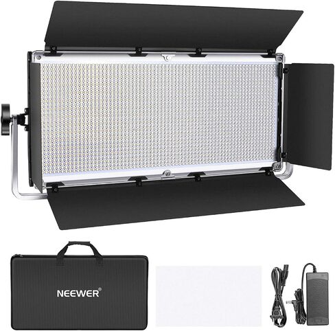 Neewer Dimmable 1904 LED Video Light Photography LED Lighting with Metal Frame/Barndoor, 3200K-5600K, DC Adapter/Battery Power Options for Studio Portrait Product Video Shooting (Battery Not Include) in Saudi Arabia