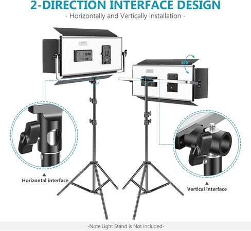 Neewer Dimmable 1904 LED Video Light Photography LED Lighting with Metal Frame/Barndoor, 3200K-5600K, DC Adapter/Battery Power Options for Studio Portrait Product Video Shooting (Battery Not Include) in Saudi Arabia