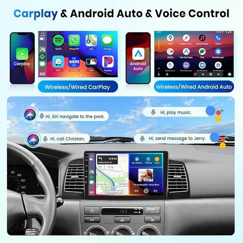 2G+64G Android 13 Car Radio To Toyota Corolla Ex 2007 2008 2008 2010 2011 2012 مع Carplay Android Auto ، 9 بوصة تعمل بالميسريو دعم استريو GPS/Bluetooth/SWC/النسخ الاحتياطي in Kuwait