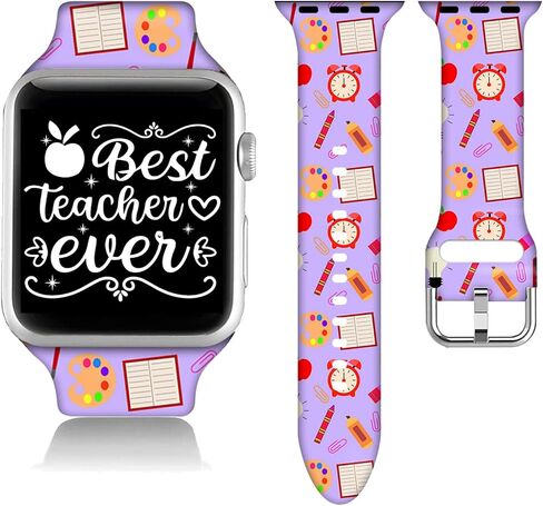 Compatible With Autism Awareness Apple Watch 38/40/41/42/44/45mm For Women Men,Soft Silicone Teacher Gifts Nurse Decorations Replacement Wristband Band For Iwatch Series 8 7 6 5 4 3 2 1 SE. in Saudi Arabia