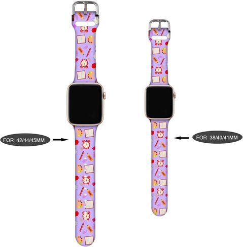 Compatible With Autism Awareness Apple Watch 38/40/41/42/44/45mm For Women Men,Soft Silicone Teacher Gifts Nurse Decorations Replacement Wristband Band For Iwatch Series 8 7 6 5 4 3 2 1 SE. in Saudi Arabia