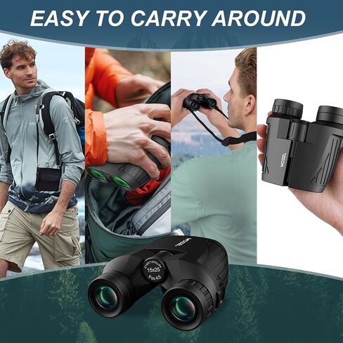 15X25 Small Binocular for Adults & Kids - High Powered Binoculars with Bright Light & Large Field of View - Compact Binoculars for Hunting, Bird Watching, Hiking, Outdoor Activities in Saudi Arabia