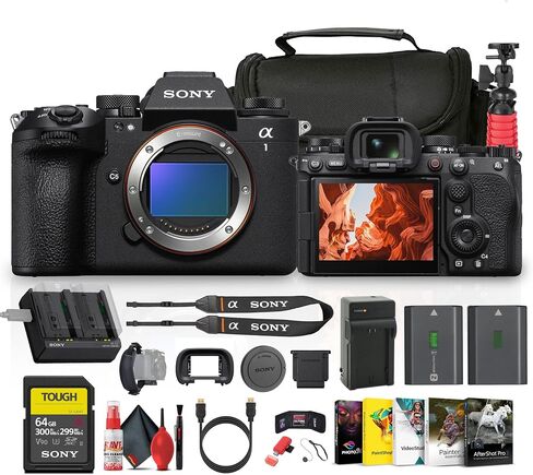Sony Alpha a1 II Full-Frame Interchangeable Lens Mirrorless Camera (ILCE-1M2) + 64GB Memory Card + NP-FZ100 + Photography Software + Camera Bag + Flexible Tripod + External Charger + More (Renewed) in Saudi Arabia