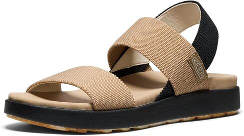 KEEN Women's Elle Backstrap Casual platform open toe Wedge Sandals, Merlot/Birch, 5.5 in Kuwait