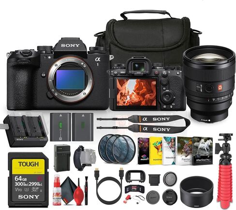 Sony Alpha a1 II Full-Frame Interchangeable Lens Mirrorless Camera (ILCE-1M2) FE 85mm GM II Lens + 64GB Memory Card + NP-FZ100 + Photography Software + Lens Filter Kit + More (Renewed) in Saudi Arabia
