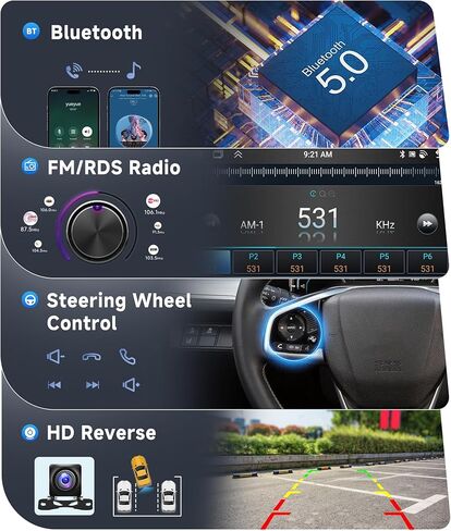 [8 Core 4G + 64G] Android 13 Car Radio To Toyota 4Runner 2010-2019 مع Carplay/Android Auto ، 10.33 بوصة الشاشة تعمل باللمس ، GPS ، WiFi ، SWC ، DSP + كاميرا احتياطية in Kuwait