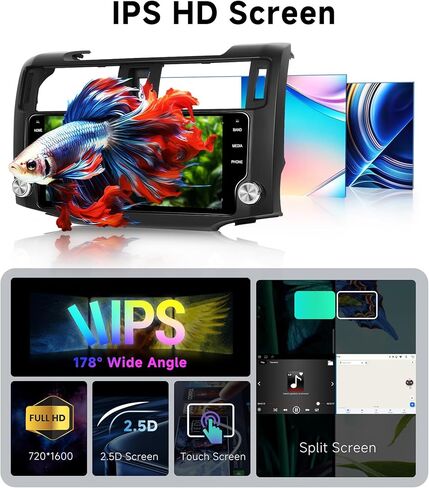 [8 Core 4G + 64G] Android 13 Car Radio To Toyota 4Runner 2010-2019 مع Carplay/Android Auto ، 10.33 بوصة الشاشة تعمل باللمس ، GPS ، WiFi ، SWC ، DSP + كاميرا احتياطية in Kuwait