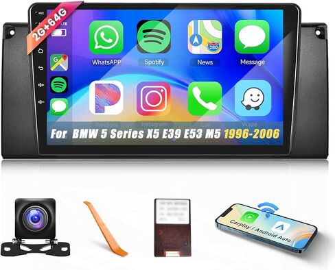 2+64g لـ BMW 5 Series x5 E39 E53 M5 1996-2006 Car Radio Wireless Carplay/Android Auto ، Android Car Stereo 9 " in Kuwait