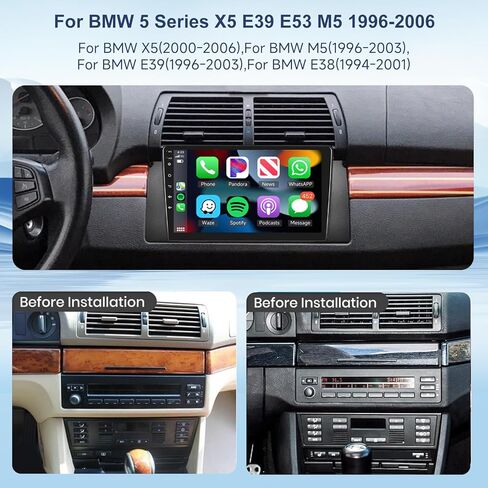2+64g لـ BMW 5 Series x5 E39 E53 M5 1996-2006 Car Radio Wireless Carplay/Android Auto ، Android Car Stereo 9 " in Kuwait