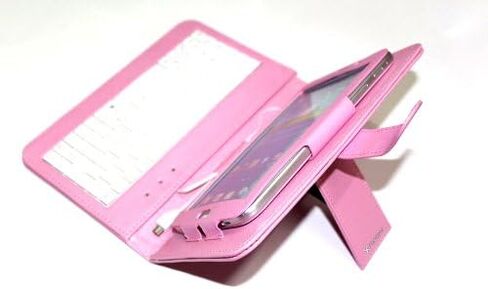 Sanoxy® 9.7 "PU Leather USB Keyboard Case/Cover Stand لجهاز الكمبيوتر اللوحي 9 بوصة (9.7" بوصة اللون الوردي) in Kuwait