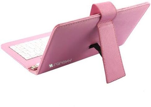 Sanoxy® 9.7 "PU Leather USB Keyboard Case/Cover Stand لجهاز الكمبيوتر اللوحي 9 بوصة (9.7" بوصة اللون الوردي) in Kuwait