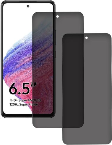 2 حزمة شاشة شاشة الخصوصية ل Samsung Galaxy A53/A51/A52 ، فيلم زجاجي مضاد للتجسس ، صلابة 9H ، حماية حافة الترقية ، السهولة التثبيت ، خالية من الفقاعات ، ودية في الحالة in Kuwait