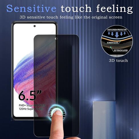 2 حزمة شاشة شاشة الخصوصية ل Samsung Galaxy A53/A51/A52 ، فيلم زجاجي مضاد للتجسس ، صلابة 9H ، حماية حافة الترقية ، السهولة التثبيت ، خالية من الفقاعات ، ودية في الحالة in Kuwait