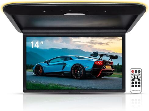14 inch MP5 Ceiling Mounted high Definition Monitor Supports HDMI TF USB AV1 AV2 Video Input and Output as Well as FM Trans in Saudi Arabia