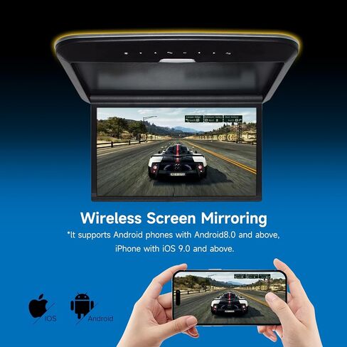 14 inch MP5 Ceiling Mounted high Definition Monitor Supports HDMI TF USB AV1 AV2 Video Input and Output as Well as FM Trans in Saudi Arabia