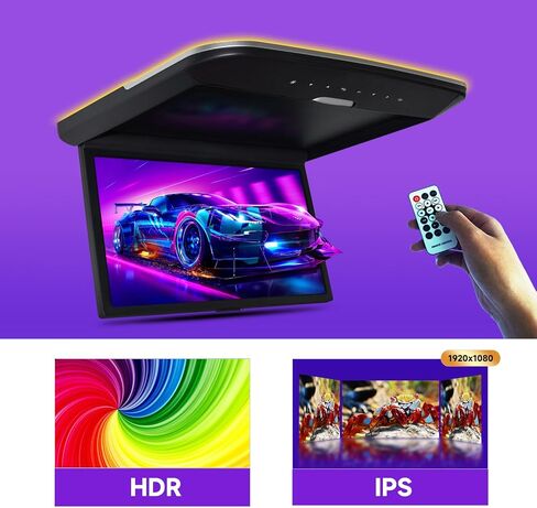 14 inch MP5 Ceiling Mounted high Definition Monitor Supports HDMI TF USB AV1 AV2 Video Input and Output as Well as FM Trans in Saudi Arabia