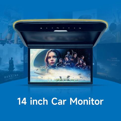 14 inch MP5 Ceiling Mounted high Definition Monitor Supports HDMI TF USB AV1 AV2 Video Input and Output as Well as FM Trans in Saudi Arabia