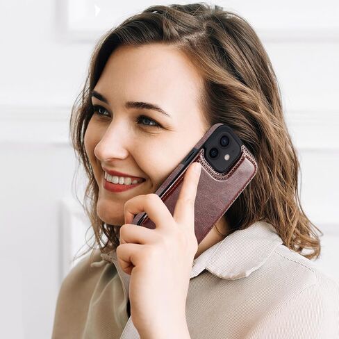بالنسبة إلى iPhone 15 Pro Max Wallet Case مع حامل البطاقة ، وحالة فتحات البطاقات الجلدية Pu Faux ، ومشابك مغناطيسي مزدوج وغطاء متين للصدمات (Khaki) in Kuwait