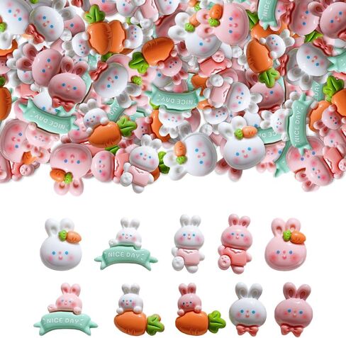 100pcs Slime Charms Resin Fake Candy Lollipop Charms Kawaii Cute Set Mixed Assorted Sweets Flatback Slime Beads Making Supplies for DIY Craft Making and Ornament Scrapbooking in Kuwait