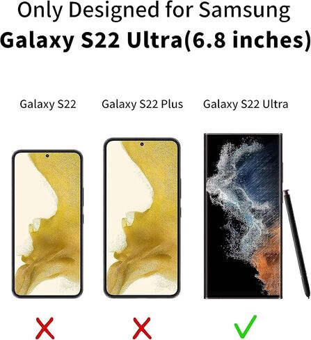[2+2 Pack] Galaxy S22 Ultra Privacy Screen Protector and Camera Lens Protector, 9H Tempered Glass, Anti Spy, Bubble Free, Ultrasonic Fingerprint Support, Anti Scratch for S22 Ultra Privacy Screen Protector in Saudi Arabia