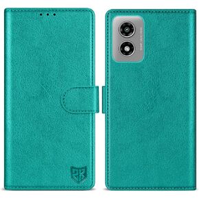ZZXX for Motorola Moto G Play 2024 Wallet Case with [RFID Blocking] Card Slot Kickstand Magnetic Closure Leather Flip Fold Protective Phone Case for Moto G Play 2024 Case Wallet(Lake Blue-6.5 inch)