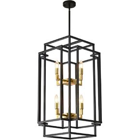 8-Lights Lantern Tiered Pendant Light Fixtures,Foyer Lighting Fixtures Industrial Entryway Chandelier for Enterway Dining Room Foyer Living Room Island Kitchen Staircase