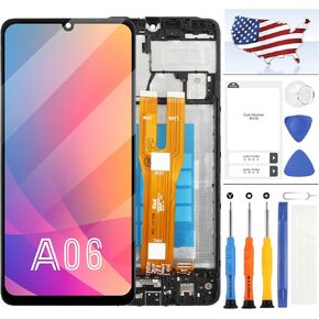 LCD for Samsung Galaxy A06 Screen Rreplacement for Samsung A065 SM-A065F SM-A065F/DS SM-A065M SM-A065M/DS LCD Display Touch Screen Digitizer Assembly kit Black with Frame