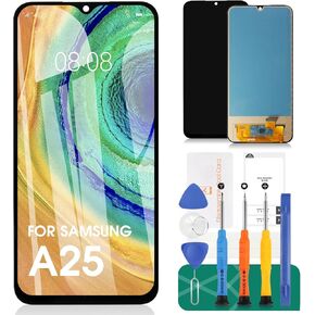 TFT for Samsung Galaxy A25 LCD Screen Replacement for Samsung A25 5g Touch Display Screen for Samsung SM-A256E Digitizer Assembly Black (Not Original)