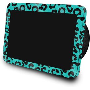 Glossy Glitter Skin Compatible with Amazon Echo Show 8 (3rd Gen, 2023) - Teal Leopard - Premium 3M Vinyl Protective Wrap Decal Cover - Easy to Apply | Crafted in The USA by MightySkins