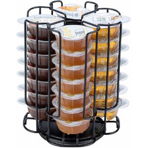 Flagship Cocktail Pod Holder for Bartesian Pod Storage Save Space Counter Black Metal Smooth Rotation Carousel (28 Pods Capacity)