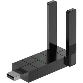 1300Mbps WiFi Adapter for Desktop PC, Wireless Adapter Wide-Coverage Dual Band 2.4GHz 400Mbps and 5GHz 867Mbps, USB 2.0, Dual High Gain Antenna, Supports Windows 10/11, Plug and Play