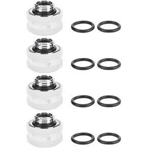 Pomya Water Cooling Fitting, 14mm Water Cooling Compression Fitting for Rigid Acrylic Tube OD (Pack of 4)(White)