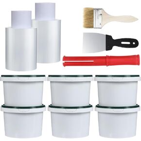 Qualirey 6 Pack Tree Banding Harber Barrier Kit 15oz Tree Moth Wraps & 2 Roll Bluslic Wrap Traps و Moniter infling Crawling Ensect Outdoor Glue Traps for Trees Plants