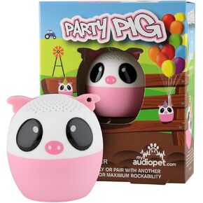 My Audio Pet Pig Mini Bluetooth Animal Wireless Speaker for Kids of All Ages - True Wireless Stereo Technology – Pair with Another TWS Pet for Powerful Rich Room-Filling Sound - (Party Pig)