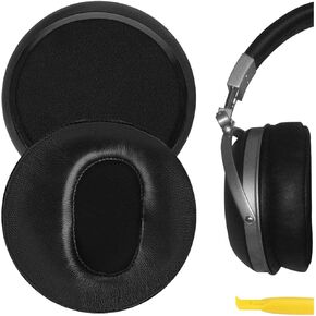 Geekria Elite Sheepskin Replacement Ear Pads for DENON AH-D2000, D5000, D5200, D7000, D7200, D9200 Headphones Ear Cushions, Headset Earpads, Ear Cups Cover Repair Parts (Black)