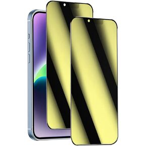 Compatible with iPhone 14 Plus / 13 Pro Max Screen Protector Privacy Anti-Spy Mirror Tempered Glass Colorful Anti Bluelight Film Anti-Scratch HD Clear 6.7 Inch 2 Pack (Gold)