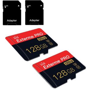 2 Pack Micro SD Card 128GB Class 10 with SD Adapter High Speed Memory Card for Tablet,Camera,Drone