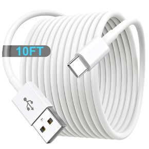 USB C Cable 10FT for iPhone 16 15 Charger Cord, Long USB A to USB C Cable Fast Charging Compatible with iPhone 16 15 Pro Max Plus, AirPods 4 4th Gen, iPad Pro/Air/Mini, Samsung S21 Note 10, Pixel