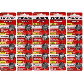 Panasonic CR2032 3 Volt Lithium Coin Cell Battery - 25 Batteries