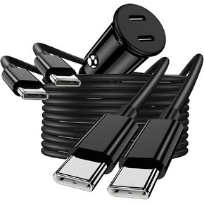 iPhone 16 15 Car Charger,Type C Fast Charging Car Charger Power Cigarette Lighter Plug Adapter with USB C to C Cable Cord for Apple iPhone 16 Pro Max/16 Pro/15 Pro Max/15 Pro/15 Plus, iPad Air/Pro