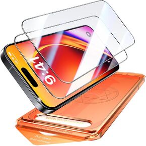 2 Pack for iPhone 16 Pro Screen Protector, [9H Hardness] Tempered-Glass Screen Protector with Auto-Alignment Kit, HD Clear, Scratch Resistant