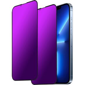 2 Pack Privacy screen protector Compatible with iPhone 13 Pro Max and Compatible with iPhone 14 Plus anti Blue light eye protection Mirror Tempered Glass Gradient Colorful Anti-Spy Anti-Peep