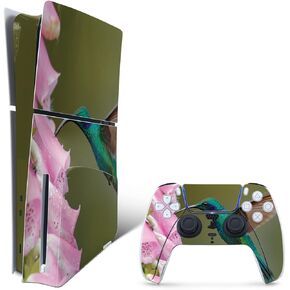 MightySkins Skin Compatible with Playstation 5 Slim Disk Edition Bundle - Hummingbird | Protective, Durable, and Unique Vinyl Decal wrap Cover | Easy to Apply | Made in The USA