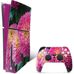 MightySkins Skin Compatible with Playstation 5 Slim Disk Edition Bundle - Chrysanthemum | Protective, Durable, and Unique Vinyl Decal wrap Cover | Easy to Apply | Made in The USA