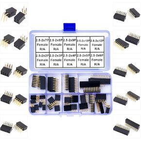 2.54mm Pin Header,Female Right Angle Single Row Header Pin 90 Degree Connector,1x2 1x3 1x4 1x5 1x6 1x7 1x8 1x9 1x10 1x12 Pin Header for PCB Board (KI-2.54-Single-R/A-Female)