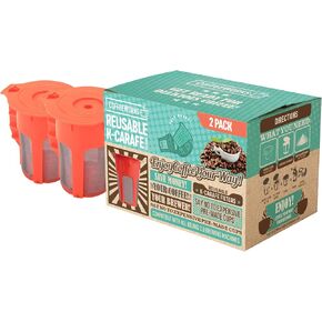 Reusable K-Carafe Filters for 2.0 Brewers - Easy to Use Replacement Coffee Filters - Serves 4-5 Cups - 100% BPA Free Eco Friendly Universal Fit Coffee Pod Filters - Use Your Own Coffee (2 Pack)