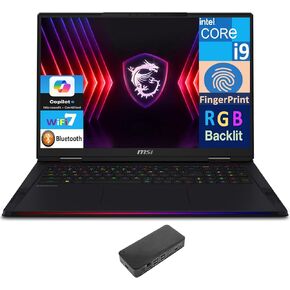 MSI Raider 18 HX Gaming Laptop 18" 120Hz Mini LED 4K Display (Intel i9-14900HX, GeForce RTX 4090 16GB, 128GB DDR5, 2TB PCIe SSD, RGB KB, Fingerprint, 2 Thunderbolt 4, WiFi 7, Win 11 Pro) w/USB-C Dock in Kuwait